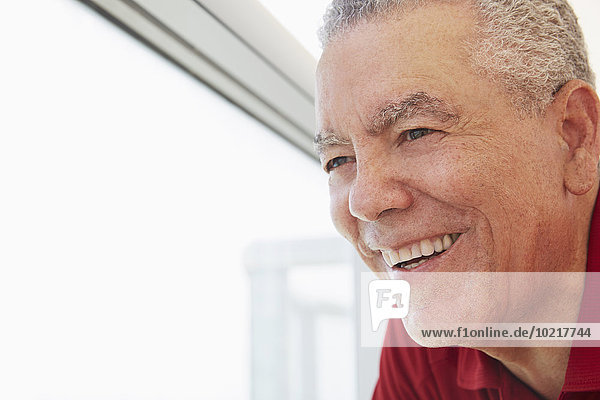 Close up of older Black man smiling