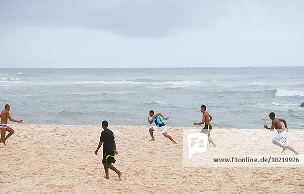 People playing beach soccer  Brazil