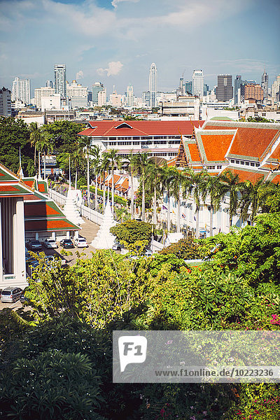 Thailand Bangkok Blick vom Wat Saket The Golden Mountain Temple Phu KHao Thong