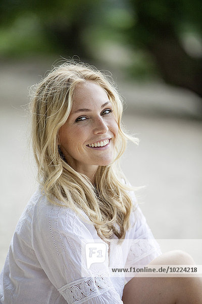 Portrait of smiling blond woman