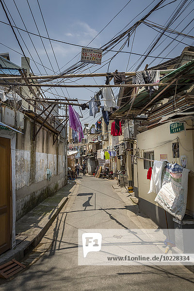 China  Shanghai  street scene in an old quarter of shanghai