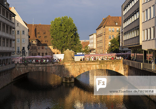 Germany  Nuremberg  museum bridge over Pegnitz River