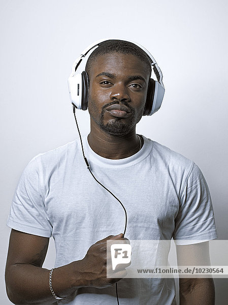Portrait of young man with headphones