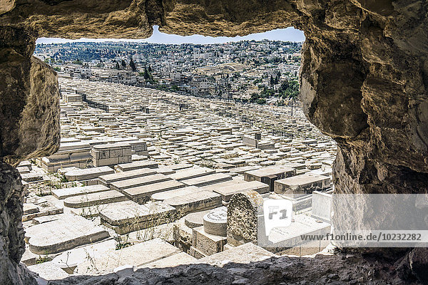 Israel  Jerusalem  View from Mount Olivet over Jewish cemetary