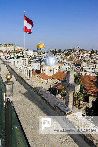 Israel  Jerusalem  View from roof of the Austrian hospice to Armenian Catholic Church  Our Lady of Sorrows Church