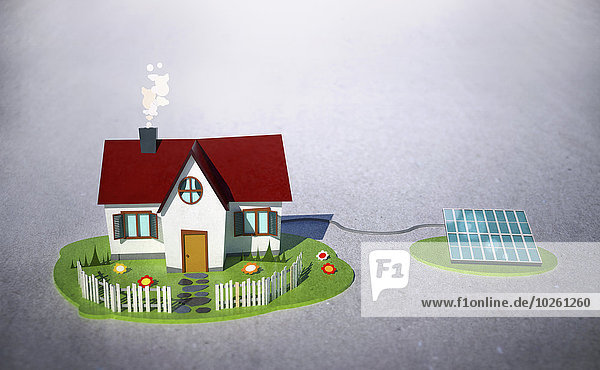 Illustratives Bild des Hauses mit Solarpaneel