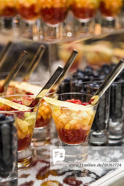 Frucht Close-up Cocktail Dessert schießen Heidelbeere Tisch