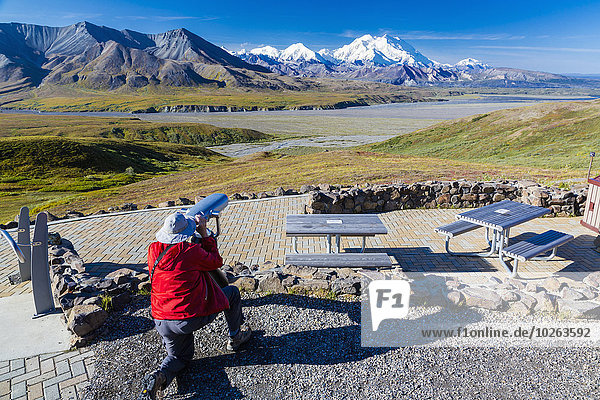 Vereinigte Staaten von Amerika USA Nationalpark Sommer Versorgung Gast Ansicht Denali Nationalpark Mount McKinley Besucherzentrum