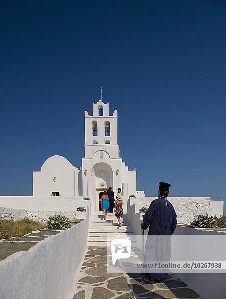 ankommen Geistlicher Kykladen Griechenland Griechische Inseln Kloster Sifnos
