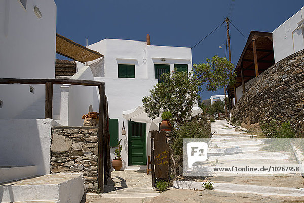 Stufe Stein Wohnhaus Küste Süden Kykladen Griechenland Griechische Inseln Gast Sifnos