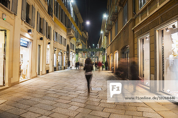 Famous shopping street  via della spiga; Milan  Lombardy  Italy