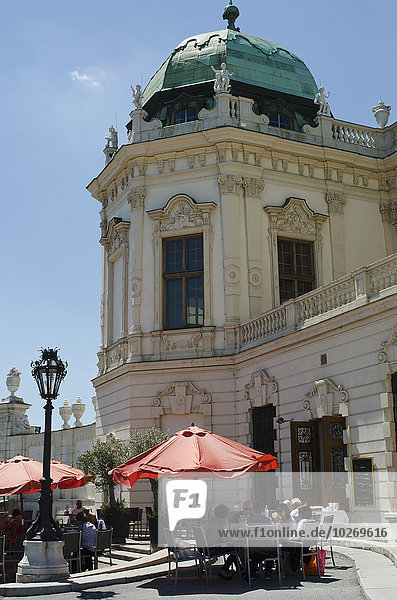 Wien Hauptstadt Cafe Museum Außenaufnahme Schloss Belvedere Italien
