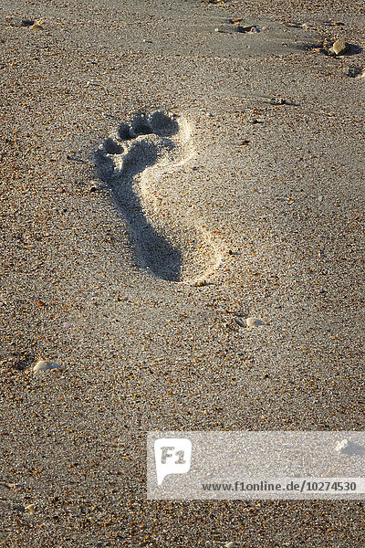 'One footprint in the sand; United States of America'