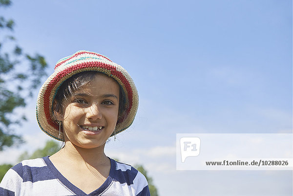 Portrait of a girl smiling  Bavaria  Germany