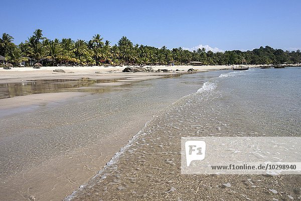Meer  Strand  Palmen  Bungalowanlage  Ngapali-Beach  Ngapali  Thandwe  Rakhine-Staat  Myanmar  Asien
