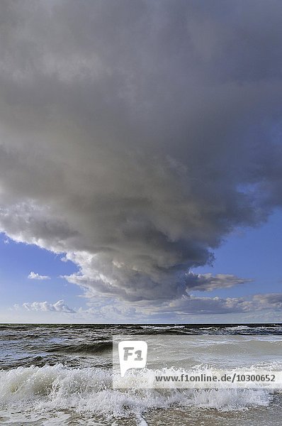 Tiefziehende Wolken am Weststrand  Darß  Nationalpark Vorpommersche Boddenlandschaft  Mecklenburg-Vorpommern  Deutschland  Europa