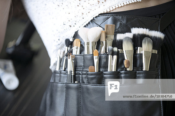 Makeup artist's brush pouch  close-up