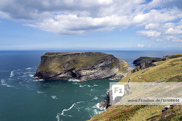Großbritannien England Cornwall Tintagel Blick auf Schloss Tintagel