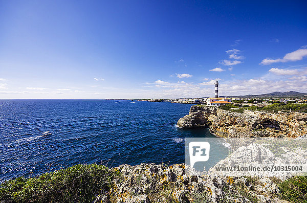 Spanien Mallorca Porto Colom Leuchtturm