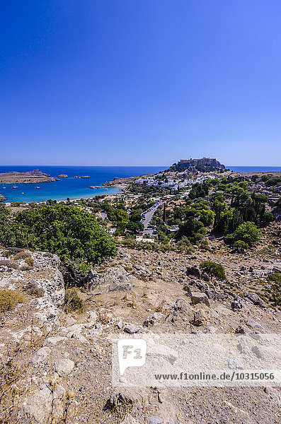 Griechenland  Ägäische Inseln  Rhodos  Blick auf Akropolis