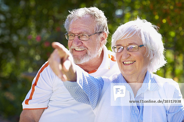 Senior couple in park