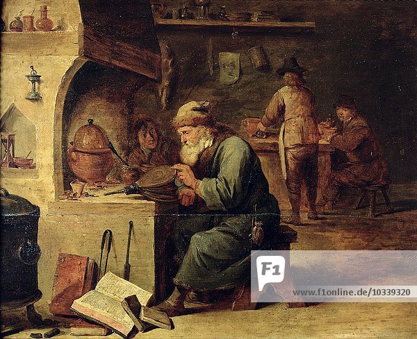 An Alchemist (oil on panel)