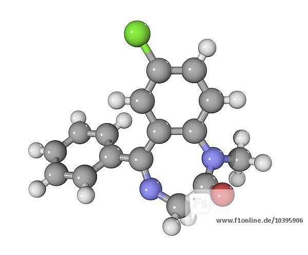 Molekül des Beruhigungsmittels Diazepam