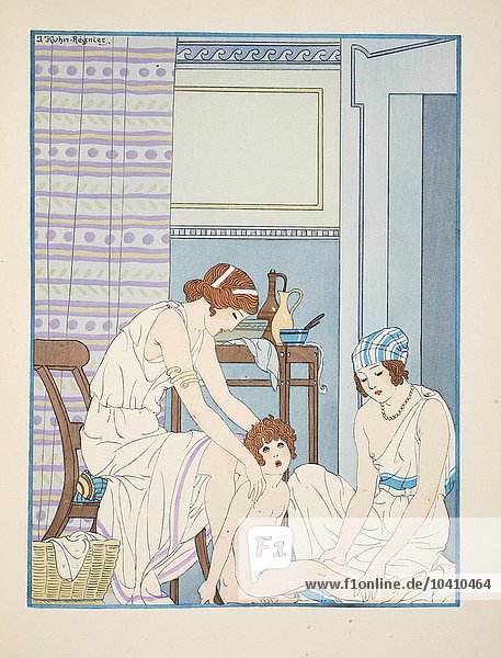 Kuhn-Regnier  Joseph (1873-1940)  Säuglingspflege  Illustration aus den Werken des Hippokrates  1934 (Farblitho)