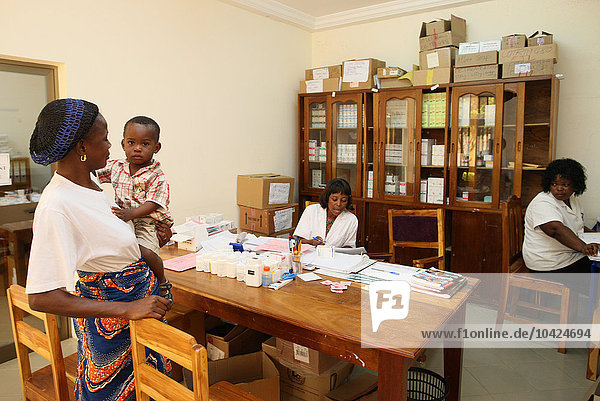 Photo essay in Lome  Togo. Medical center for HIV patients. Drug distribution.