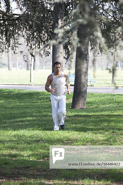 man running in the park