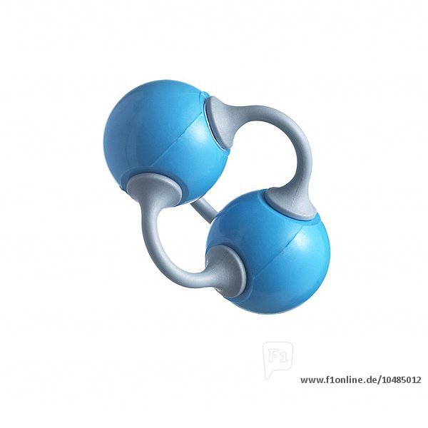 Stickstoffmolekül. Die Atome sind als Kugeln dargestellt und farblich kodiert: Stickstoff (blau). Stickstoffmolekül