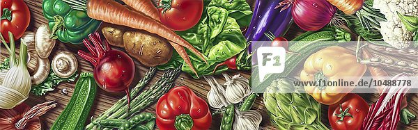 Frisches Obst und Gemüse  Computergrafik Frisches Obst und Gemüse  Kunstwerk