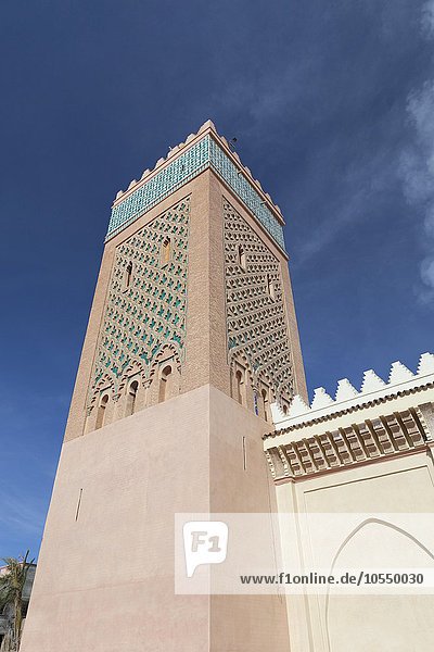 Minarett der Moulay El Yazid Moschee  Marrakesch  Marokko  Afrika