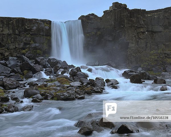 Wasserfall Öxararfoss  Nationalpark Pingvellir  Island  Europa