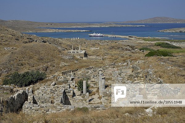 Haus des Inopos  Insel Delos  Unesco-Weltkulturerbe  Kykladen  Griechenland  Europa