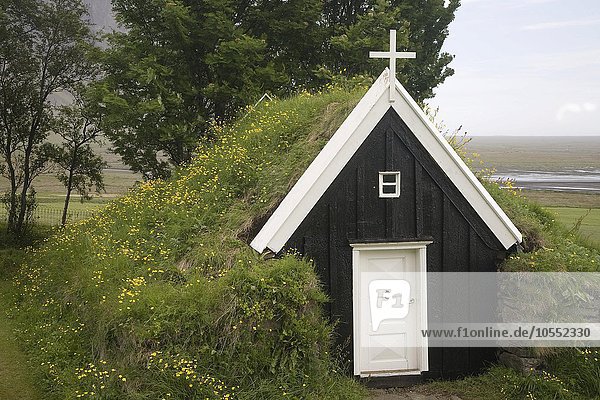 Kirche  Grassodenkirche  Núpsstaður  Südisland  Island  Europa
