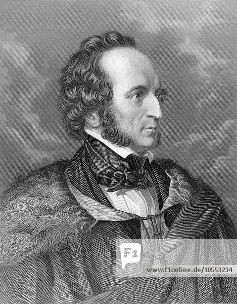 Jakob Ludwig Felix Mendelssohn Bartholdy  1809 bis 1847  deutscher Komponist  Pianist und Organist der Frühromantik