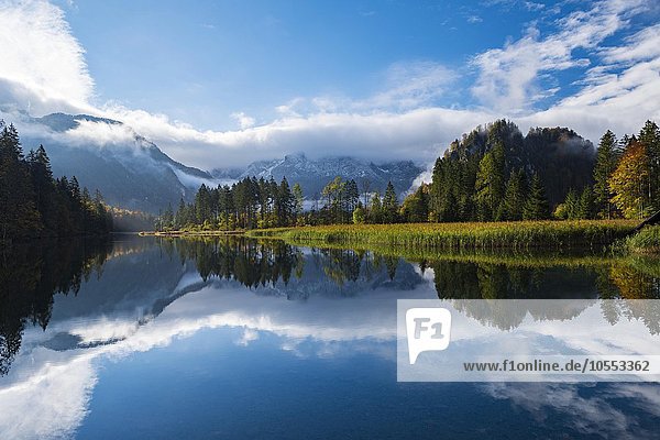 Almsee im Herbst mit Spiegelung  Totes Gebirge  Ameisstein  Almtal  Salzkammergut  Oberösterreich  Österreich  Europa