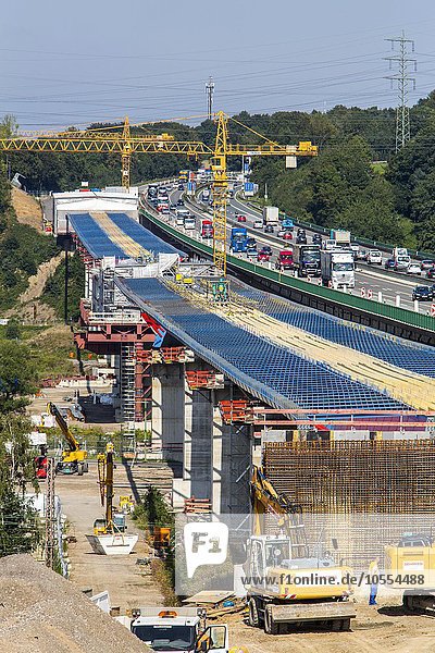Construction of Lennetalbrücke  viaduct  Bundesautobahn 45  Hagen  North Rhine-Westphalia  Germany  Europe