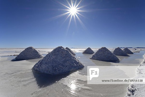 Piles of salt Salar de Uyuni Altiplano Bolivia South America