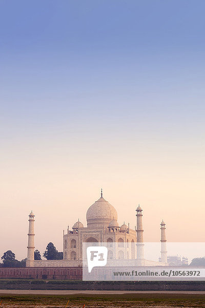 Taj Mahal under hazy sky  Agra  Uttar Pradesh  India