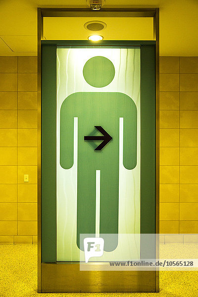 Mann Badezimmer grün Zeichen Signal