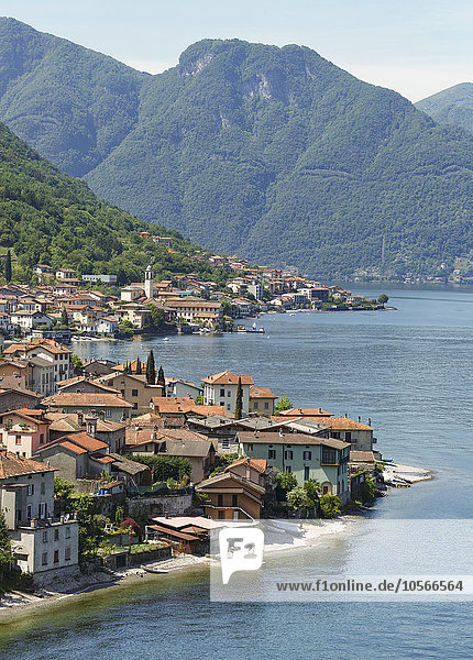 Aerial view of Lake Como and Tremezzo waterfront  Italy
