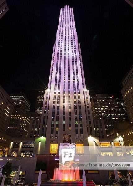 Rockefeller Center bei Nacht,  New York,  USA