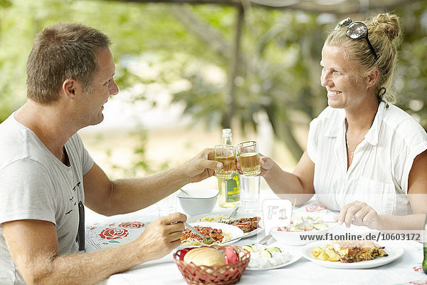 Couple having meal together