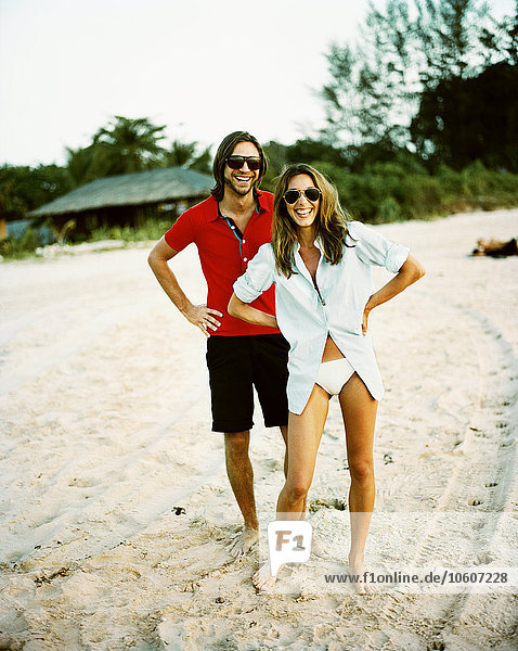 Scandinavian couple on a beach.