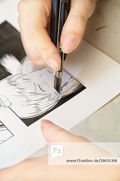 arbeiten Studioaufnahme Künstler japanisch manga