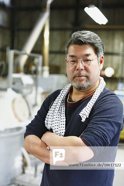 Japanese glass artisan portrait