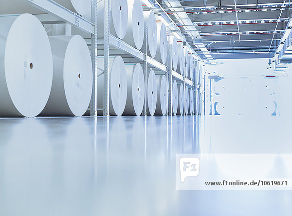 Große Papierrollen in der Druckerei