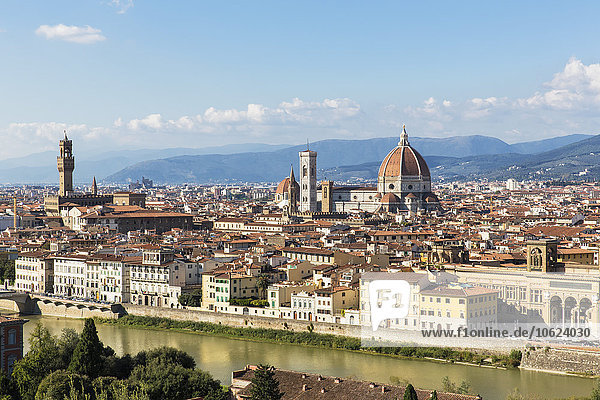 Italien  Toskana  Florenz  Stadtbild  Palazzo Vecchio  Campanile di Giotto und Dom von Florenz